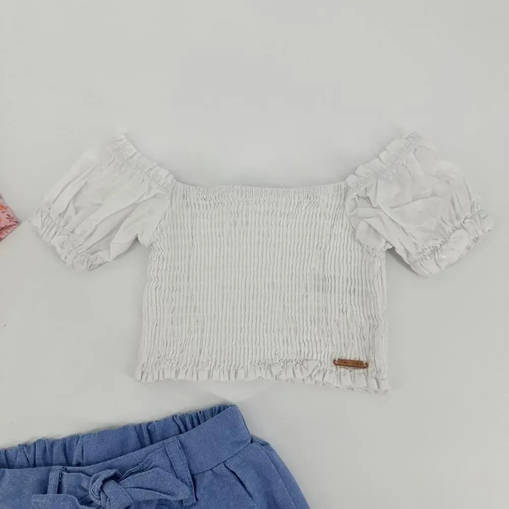 Toddler Girl 2T Bundle of 2 Outfits Cat & Jack Tahari Crop Top Short Floral EUC - Picture 4 of 11